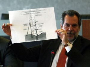 Ο τότε υπουργός Προστασίας του Πολίτη κ.Παπουτσης όταν παρουσίαζε το σχέδιο του φράχτη