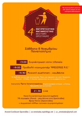 4ο Αντιρατσιστικό – Αντιφασιστικό Φεστιβάλ