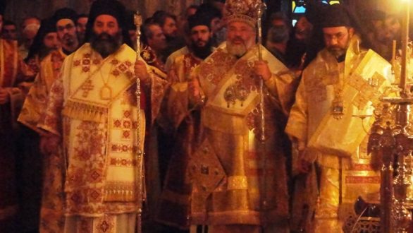 Ο Σεβασμιώτατος Μητροπολίτης Δαμασκηνός στην Μονή Ιβήρων για τον εορτασμό της κοιμήσεως της Θεοτόκου