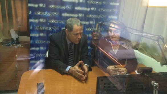 Ο πρόεδρος του κόμματος Δημιουργία Ξανά, Θάνος Τζήμερος στο Ράδιο Έβρος.