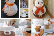 Ένας χιονάνθρωπος από πλαστικά ποτήρια