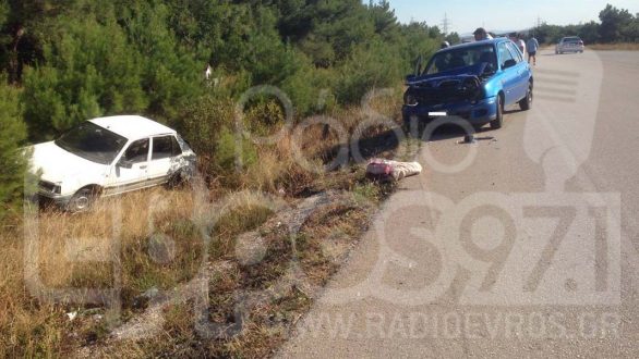 Τροχαίο ατύχημα στην Εθνική οδό Αρδανίου-Ορεστιάδας με τρεις τραυματίες