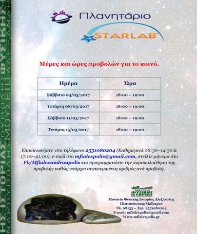 α πλανηταριο Μ.Φ.Ι.Α.