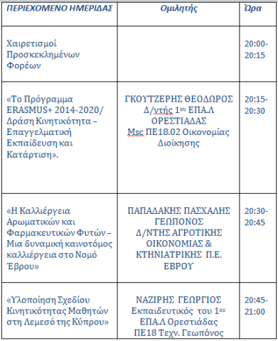 προγραμμα επαλ ορεστιαδας 1