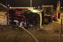 Ανατροπή φορτηγού στο Βόρειο Κόμβο της Ορεστιάδας