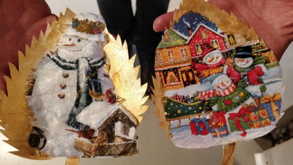 Σουφλί: Χριστουγεννιάτικα στολίδια από φύλλα μουριάς