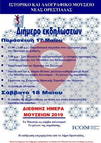 Ιστορικό και Λαογραφικό Μουσείο Νέας Ορεστιάδας, Διεθνής ημέρα Μουσείων