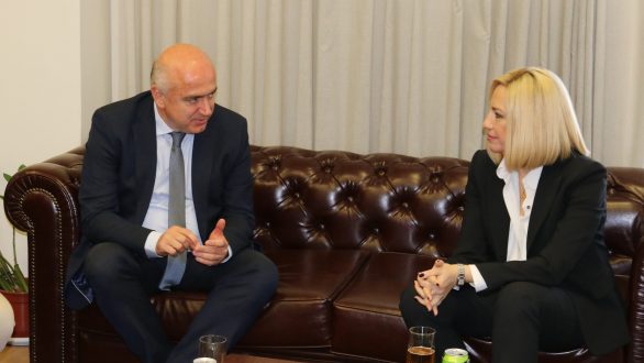 Επίσκεψη της Προέδρου του ΚΙΝΑΛ Φ. Γεννηματά στον Περιφερειάρχη Χ. Μέτιο