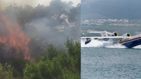 Yπό έλεγχο η φωτιά 3000 στρεμμάτων που σάρωσε τη Λευκίμη