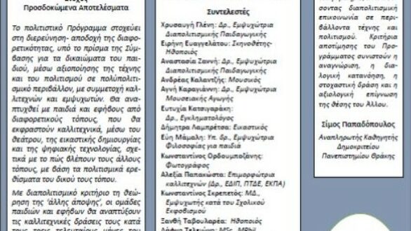 Πολιτιστικό πρόγραμμα “Δια-πόλις” στο Ιστορικό Μουσείο Αλεξανδρούπολης