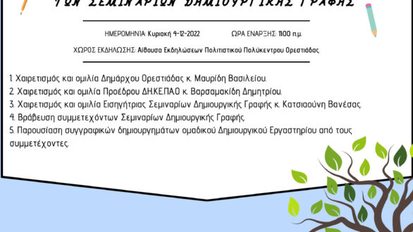 Τελετή Λήξης της εκδήλωσης των Σεμιναρίων Δημιουργικής Γραφής