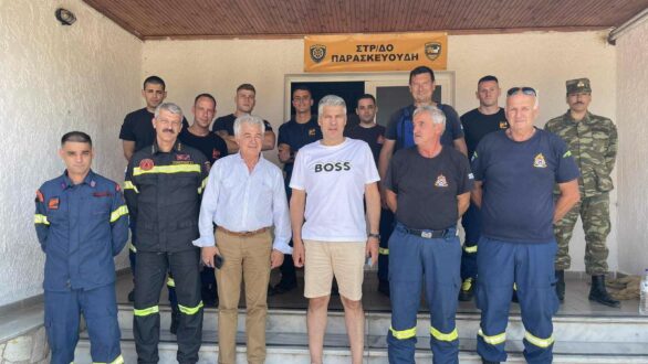 Πυροσβεστικό κλιμάκιο λειτουργεί πλέον στο Μεγάλο Δέρειο – Επίσκεψη Τοψίδη