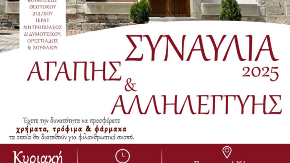 Συναυλία Αγάπης & Αλληλεγγύης στο Διδυμότειχο