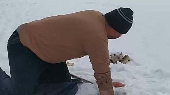 Πάγωσε ο μεγαλύτερος ποταμός της Τουρκίας – Ψαρεύουν όπως οι Εσκιμώοι